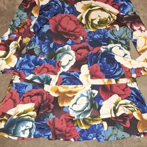 Floral Long Sleeve Top and Skirt Set